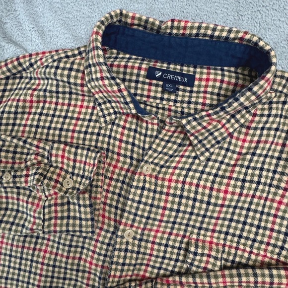 Cremieux Men's Flannel Check‎ Shirt Size XXL Button Front Super Soft 100% Cotton - Picture 1 of 8